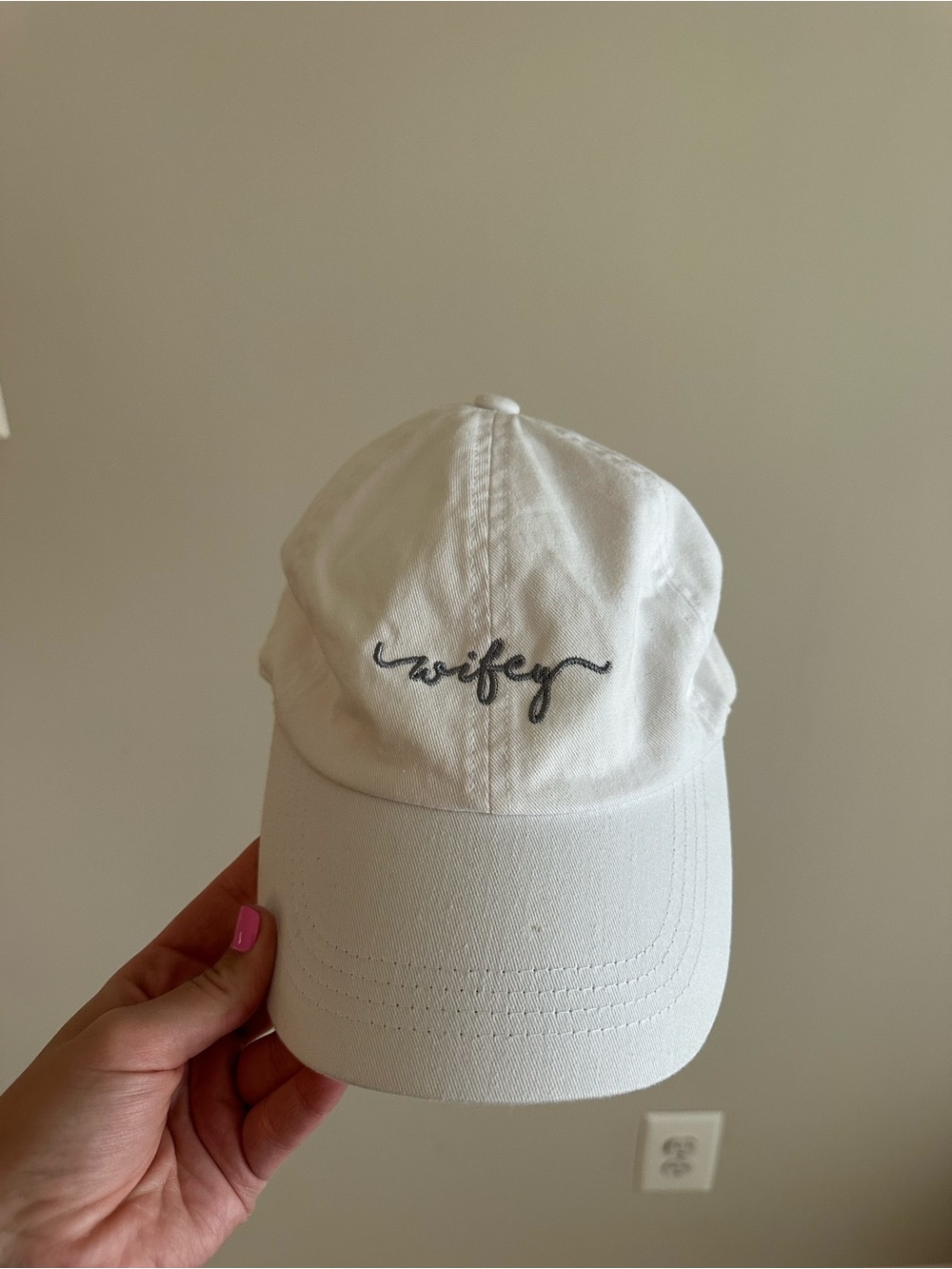 Wifey Embroidered White Baseball Cap